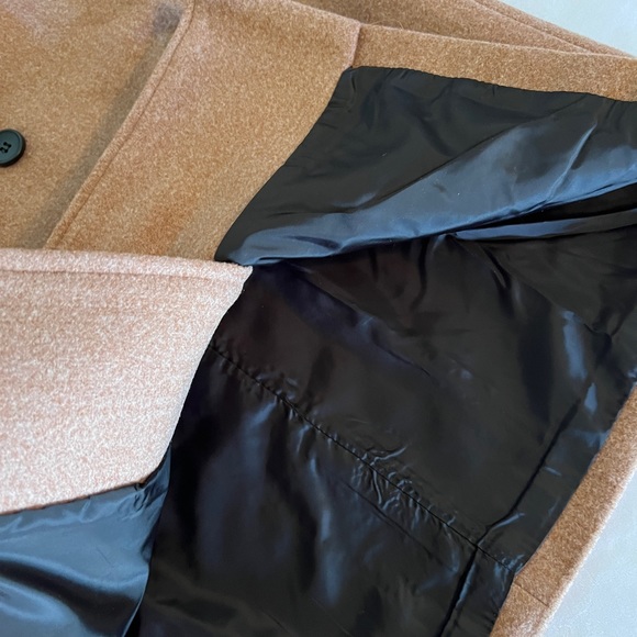 S Mens Double-breasted Hooded Jacket Parka Winter Outwear Tan Pea Coat Brown NWO - Picture 4 of 10